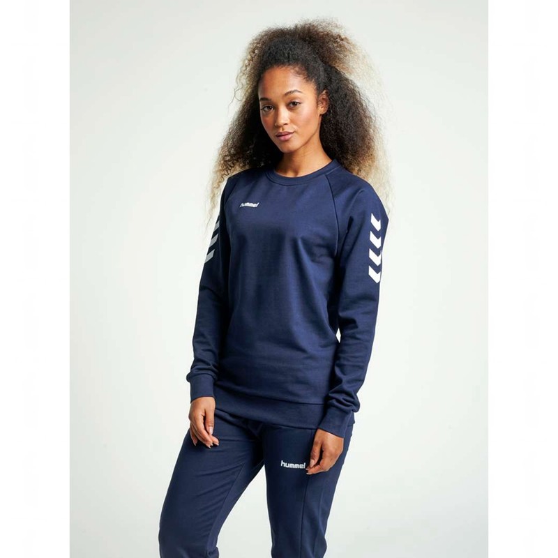 Hummel Go Cotton Sweatshirts Damen Navy | 210816-489