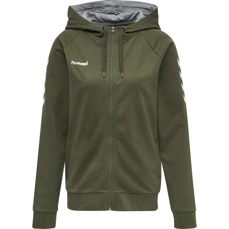 Hummel Go Cotton Zip Hoodie Damen Grün | 030154-748