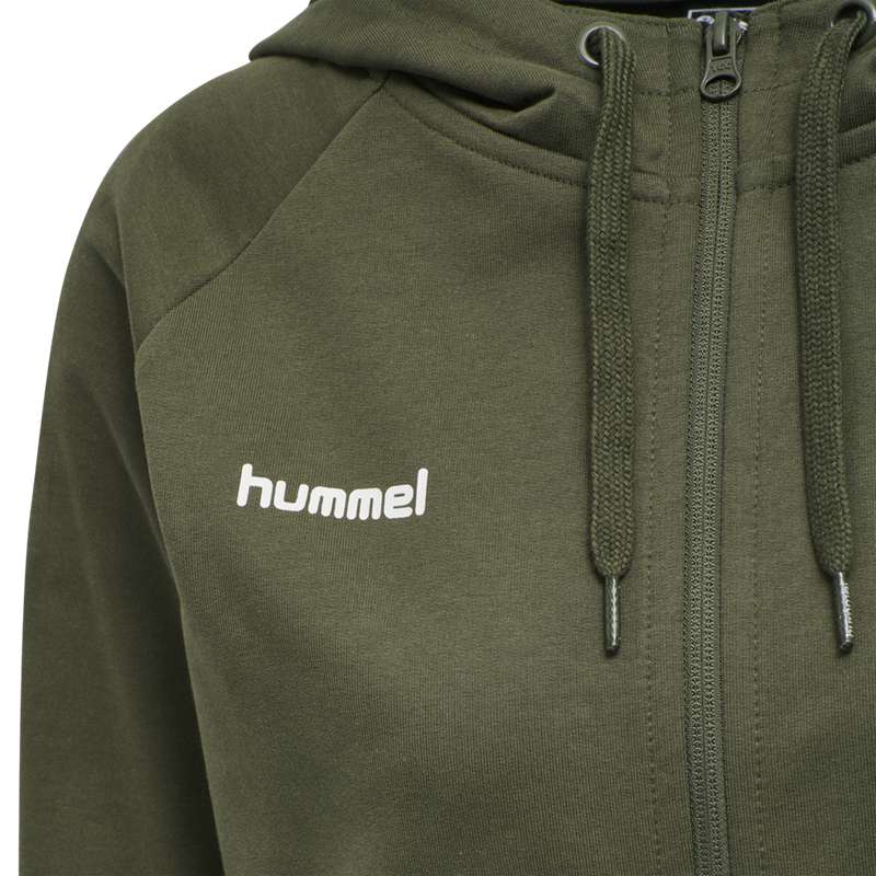 Hummel Go Cotton Zip Hoodie Damen Grün | 030154-748
