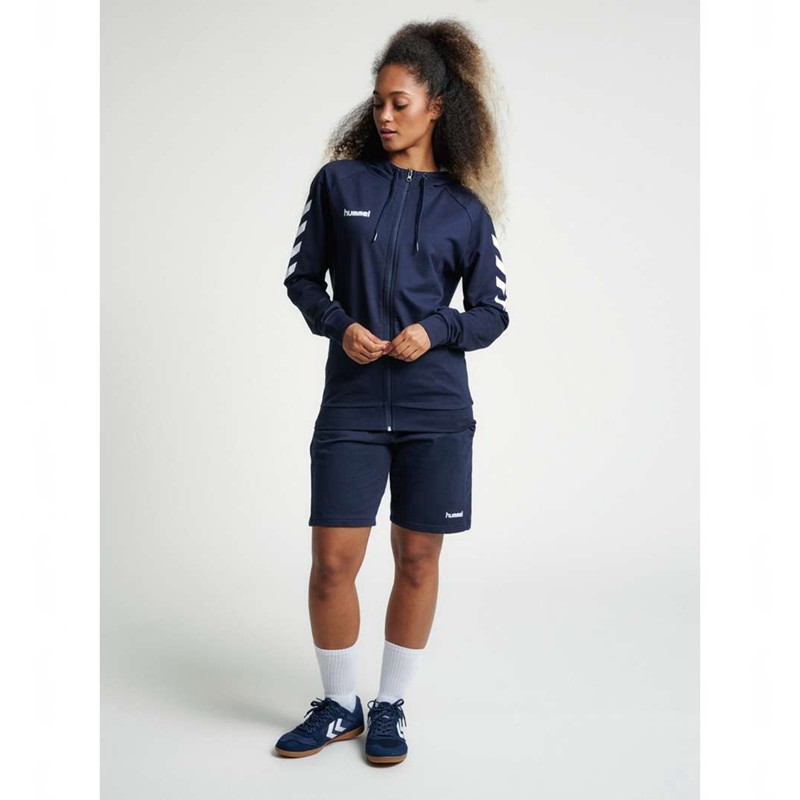 Hummel Go Cotton Zip Hoodie Damen Navy | 137902-376