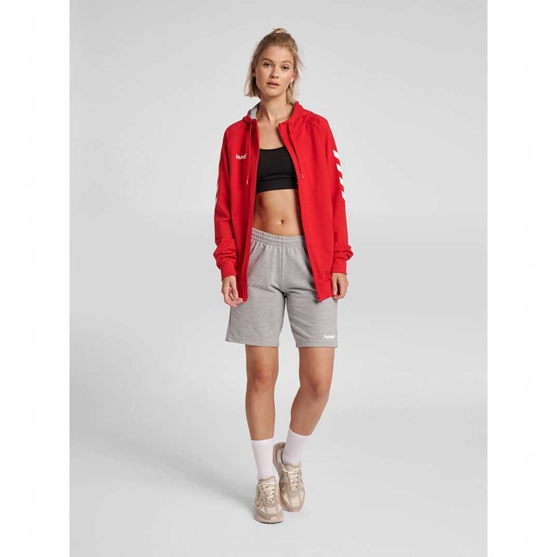 Hummel Go Cotton Zip Hose Damen Rot | 885534-550