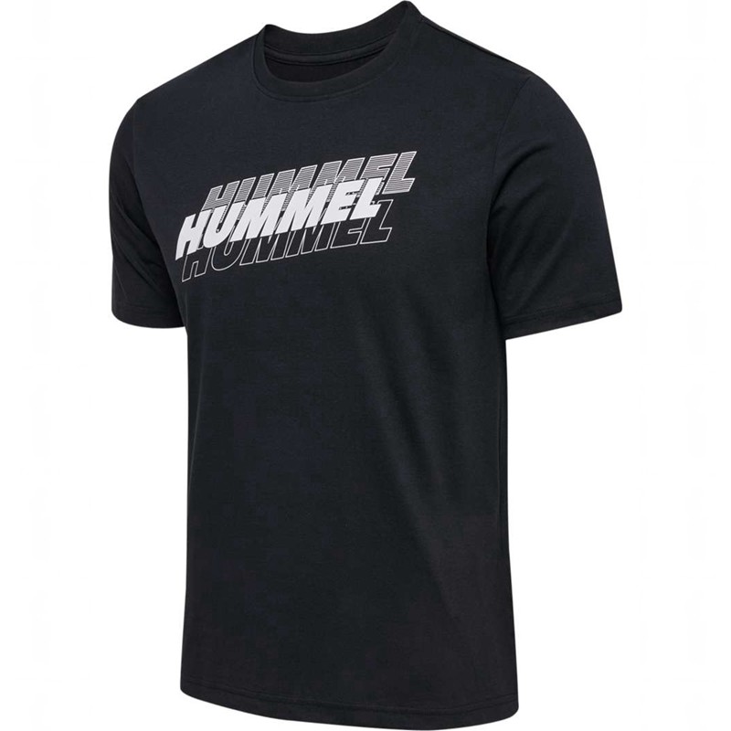 Hummel Graphic Triple Logo Cotton T-shirts Herren Schwarz | 135989-960