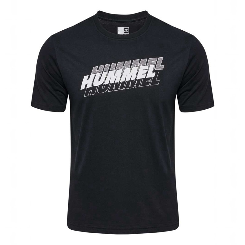 Hummel Graphic Triple Logo Cotton T-shirts Herren Schwarz | 135989-960
