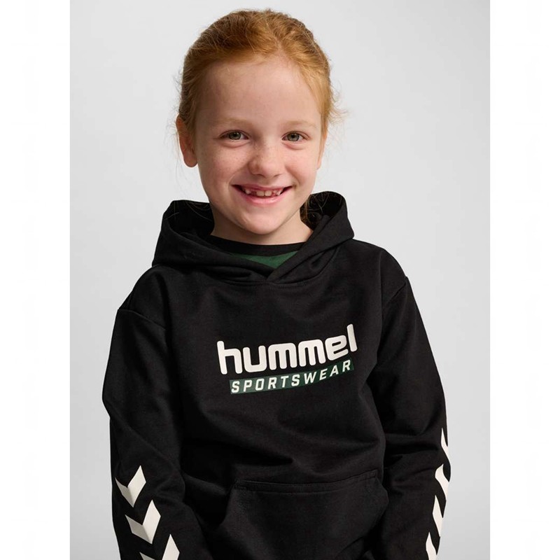 Hummel Jr Logo Hoodie Kinder Schwarz | 660181-846