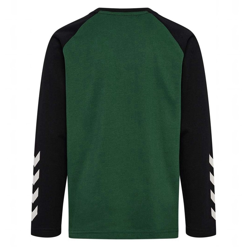 Hummel Jr Logo L/S T-shirts Kinder Grün | 770259-042