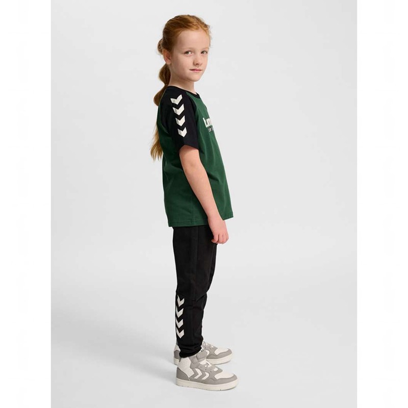 Hummel Jr Logo S/S T-shirts Kinder Grün | 201692-540
