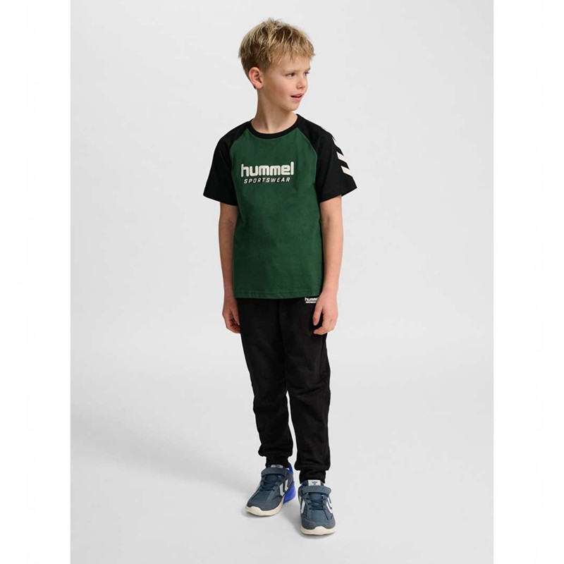 Hummel Jr Logo S/S T-shirts Kinder Grün | 201692-540