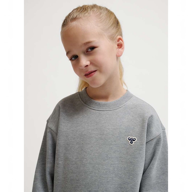Hummel Jr Loose Crewneck Bee Hoodie Kinder Grau | 028746-558