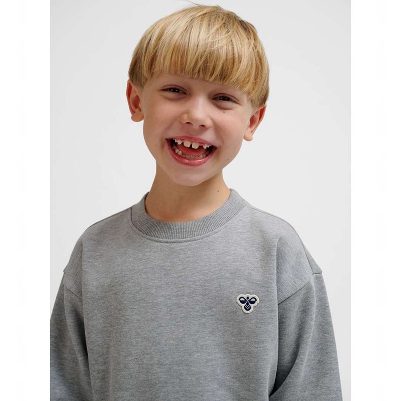 Hummel Jr Loose Crewneck Bee Hoodie Kinder Grau | 028746-558