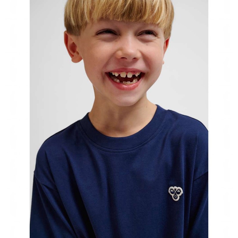 Hummel Jr Loose S/S Bee T-shirts Kinder Navy | 663811-238