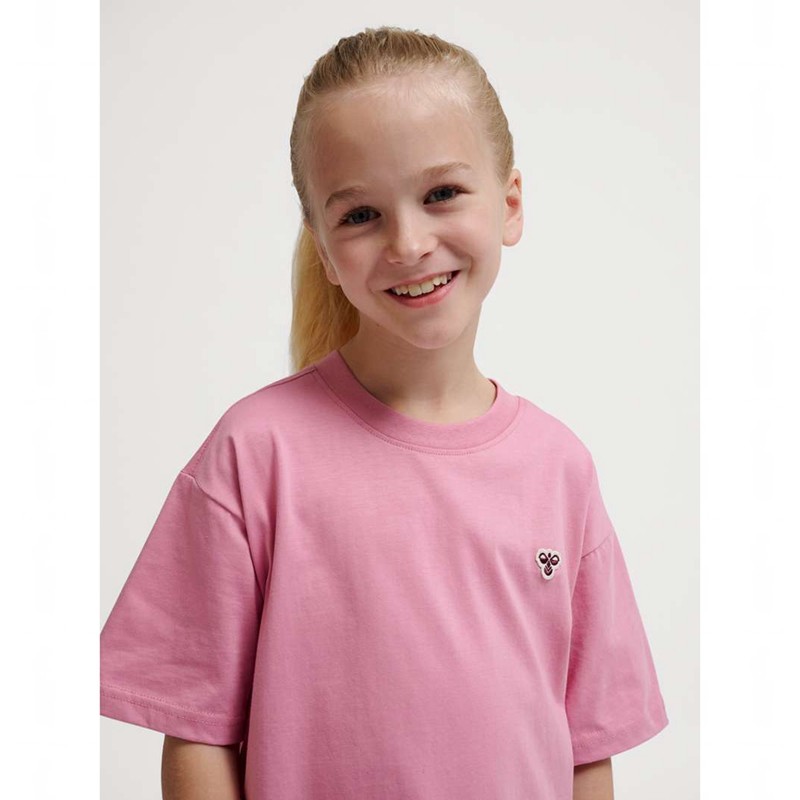 Hummel Jr Loose S/S Bee T-shirts Kinder Rosa | 655968-286