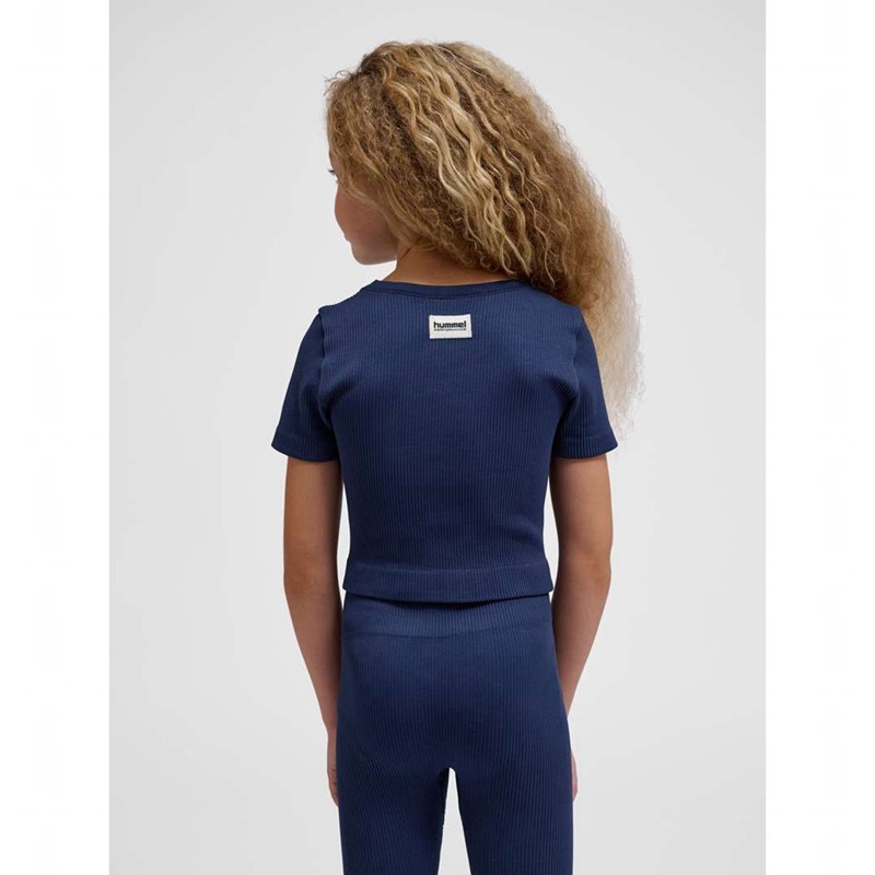 Hummel Jr Seamless Rib S/S T-shirts Kinder Schwarz | 000235-328