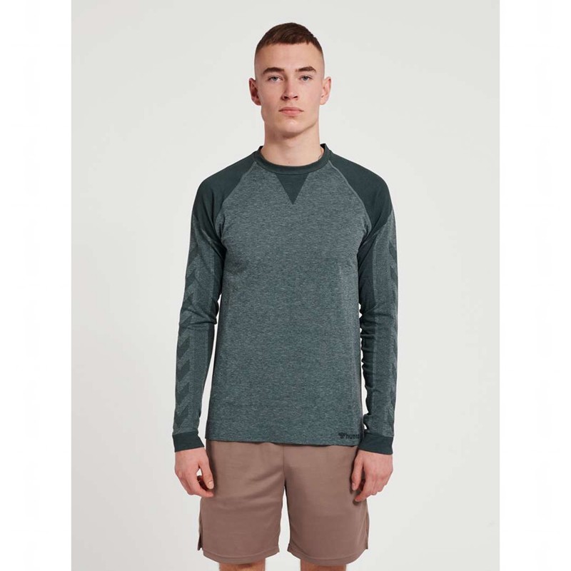 Hummel Kent Seamless T-shirt L/S Grundschicht Herren Grün | 455064-400