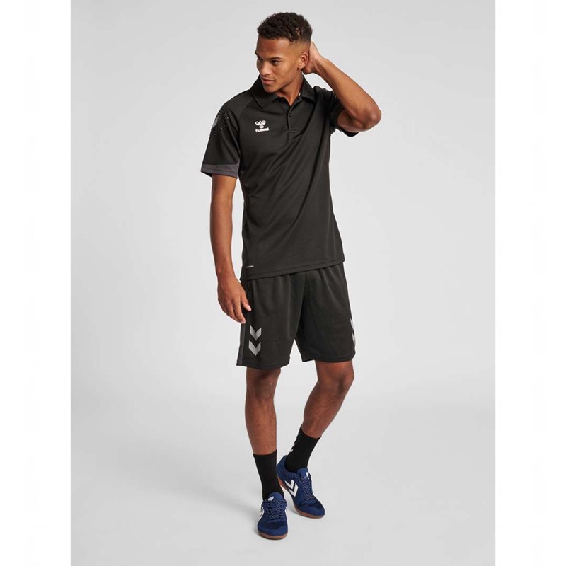Hummel Lead Functional Polo Shirts Herren Schwarz | 548869-264