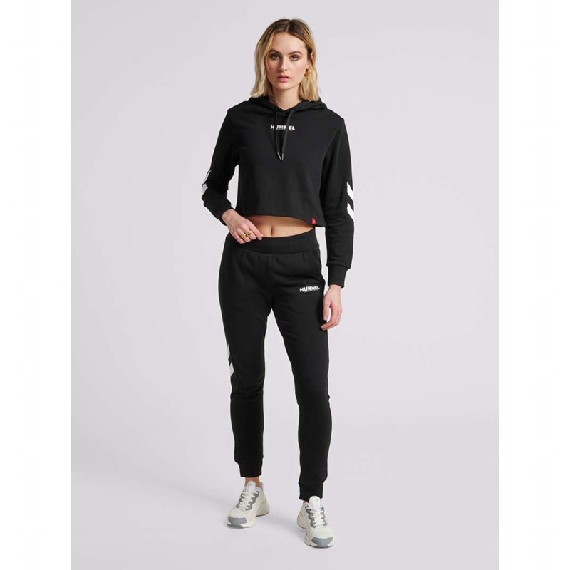 Hummel Legacy Cropped Hoodie Damen Schwarz | 962158-716