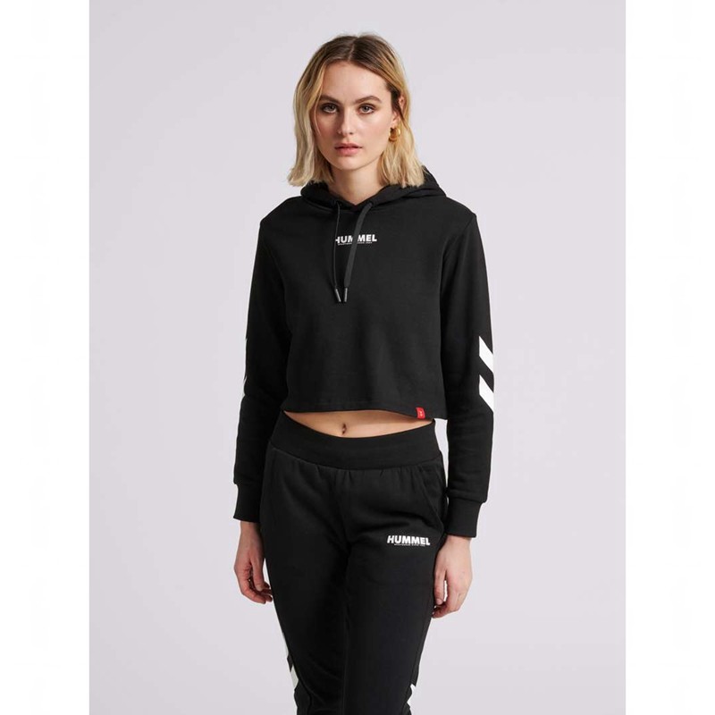 Hummel Legacy Cropped Hoodie Damen Schwarz | 962158-716