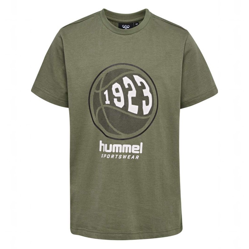 Hummel Leo S/S T-shirts Kinder Olivgrün | 877082-861