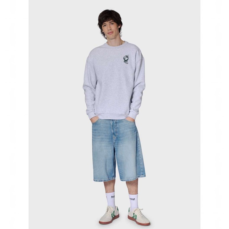 Hummel Loose Crew Wrong Yellow Sweatshirt Herren Grau | 468849-367