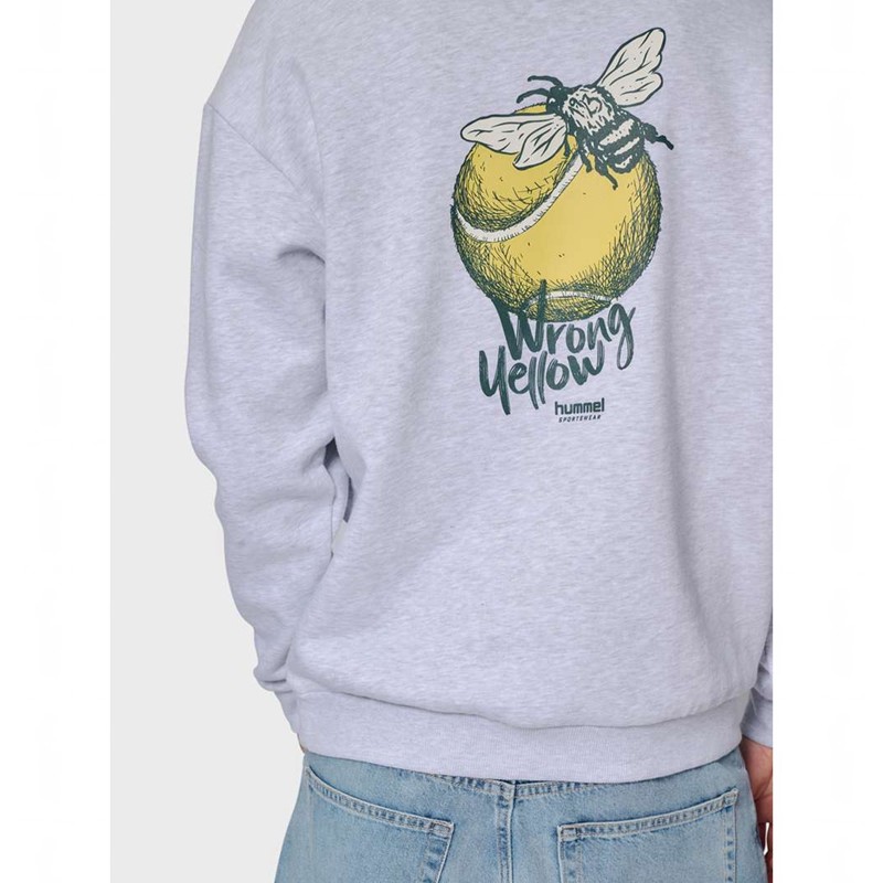 Hummel Loose Crew Wrong Yellow Sweatshirt Herren Grau | 468849-367
