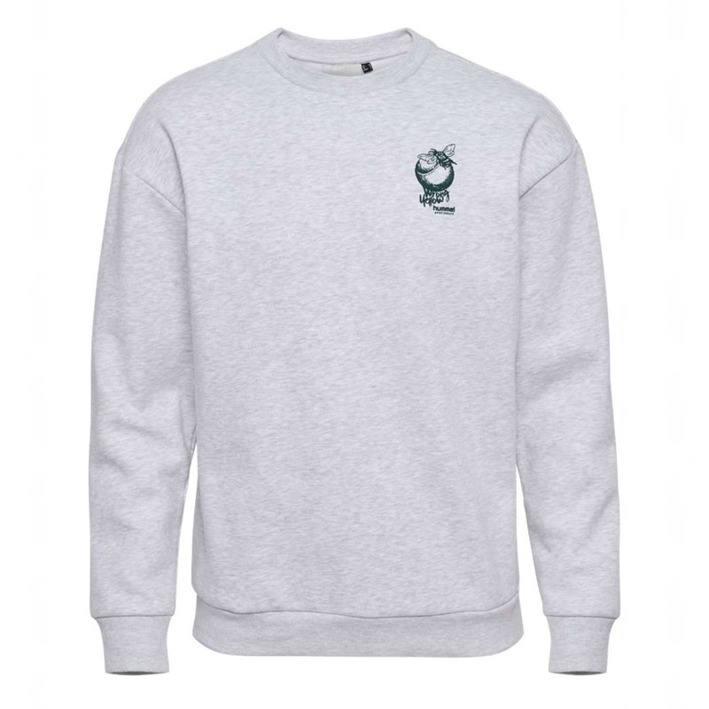 Hummel Loose Crew Wrong Yellow Sweatshirt Herren Grau | 468849-367