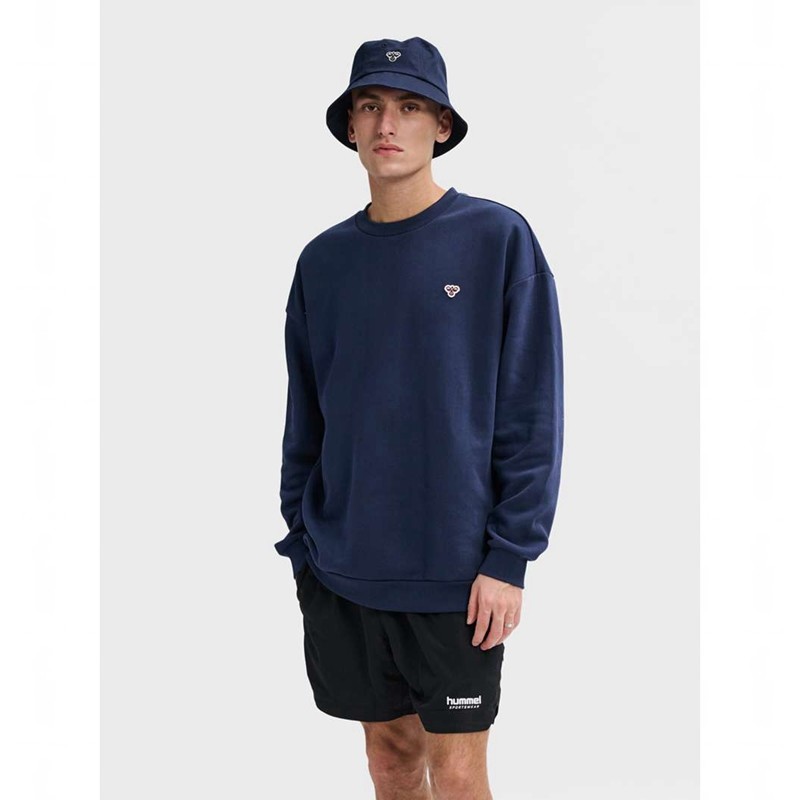 Hummel Loose Crewneck Bee Sweatshirt Herren Navy | 748956-168
