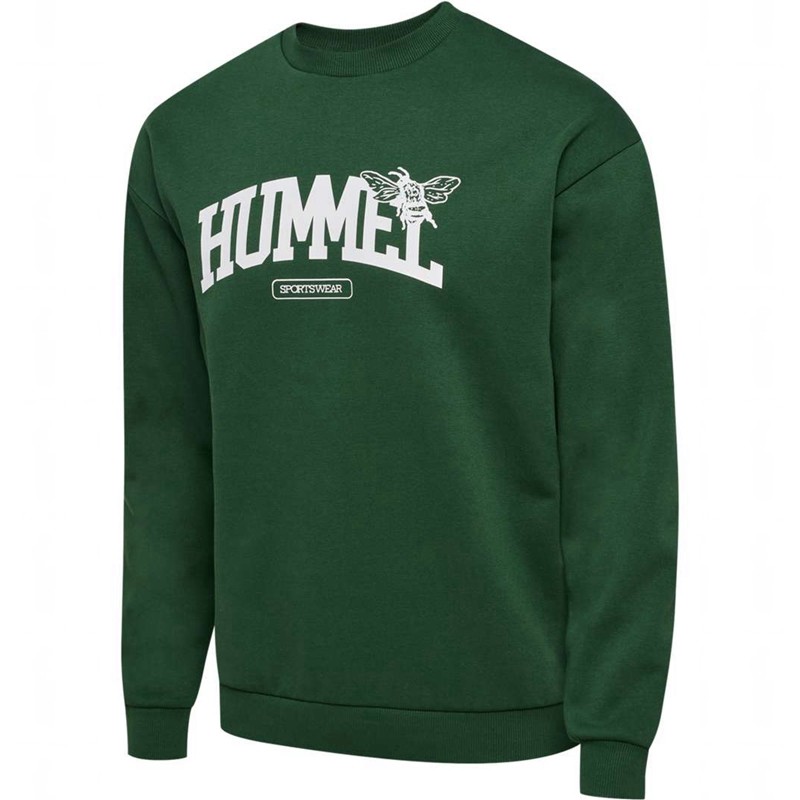 Hummel Loose Crewneck University Bee Sweatshirt Herren Grün | 905742-884