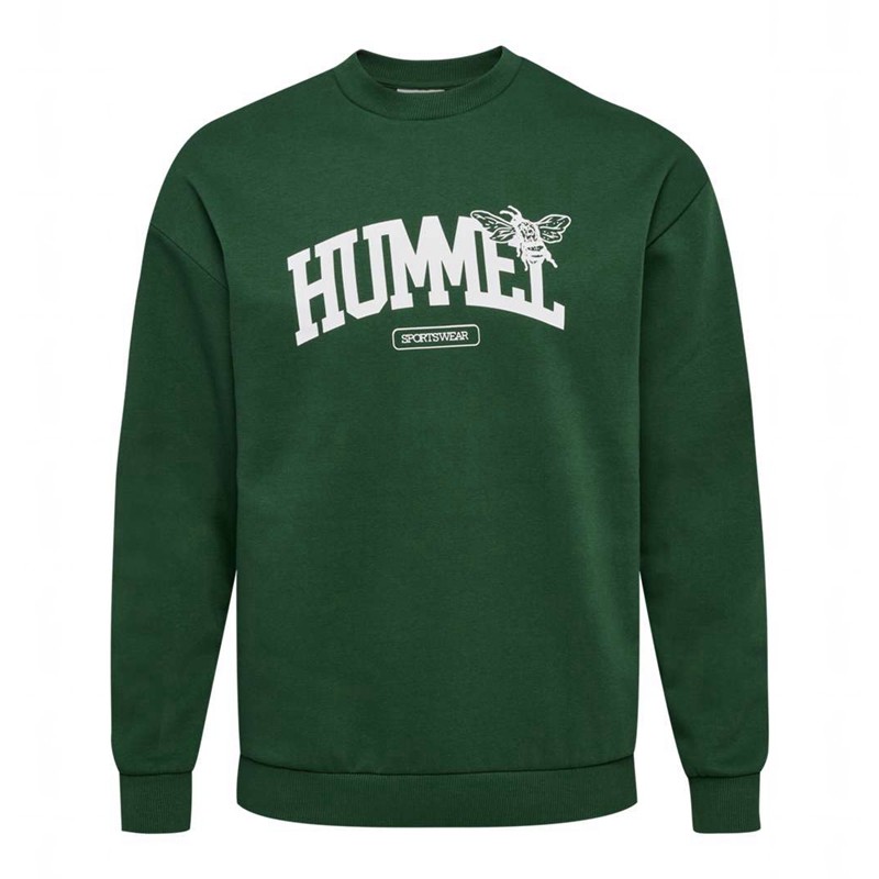 Hummel Loose Crewneck University Bee Sweatshirt Herren Grün | 905742-884