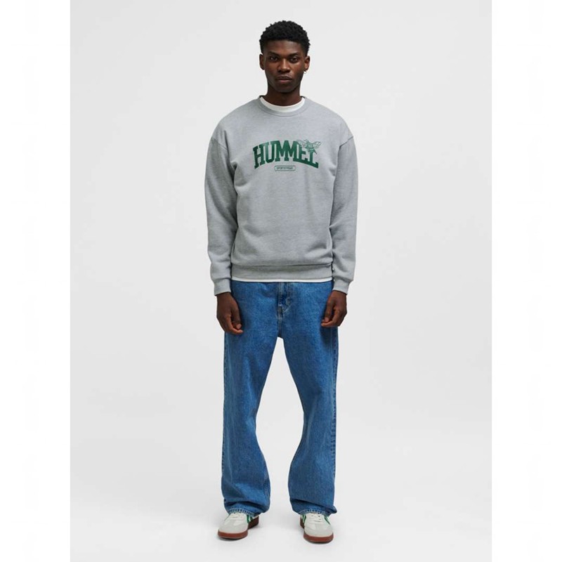 Hummel Loose Crewneck University Bee Sweatshirt Herren Grau | 433303-207