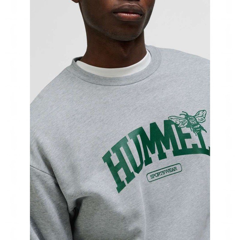 Hummel Loose Crewneck University Bee Sweatshirt Herren Grau | 433303-207