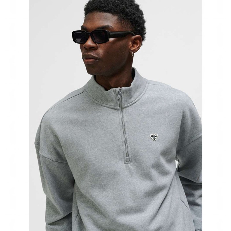 Hummel Loose Half Zip Bee Sweatshirt Herren Grau | 895488-452