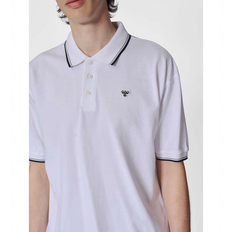 Hummel Loose Shirt S/S Bee Polo Shirts Herren Weiß | 471744-439
