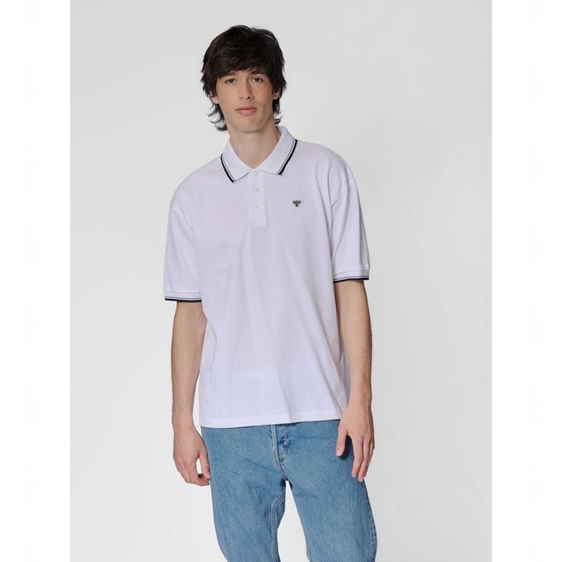 Hummel Loose Shirt S/S Bee Polo Shirts Herren Weiß | 471744-439