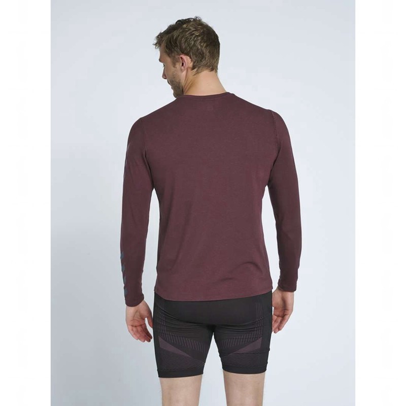 Hummel Mace Ls T-shirts Herren Bordeaux | 031609-425