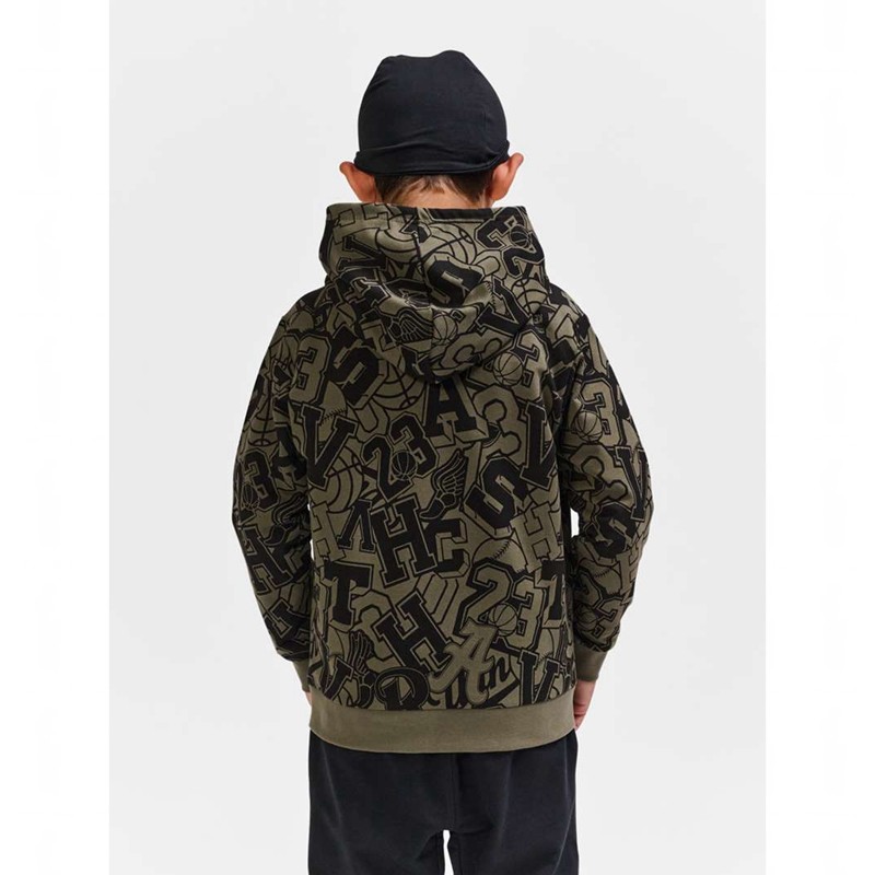 Hummel Molt Hoodie Kinder Olivgrün | 218610-993