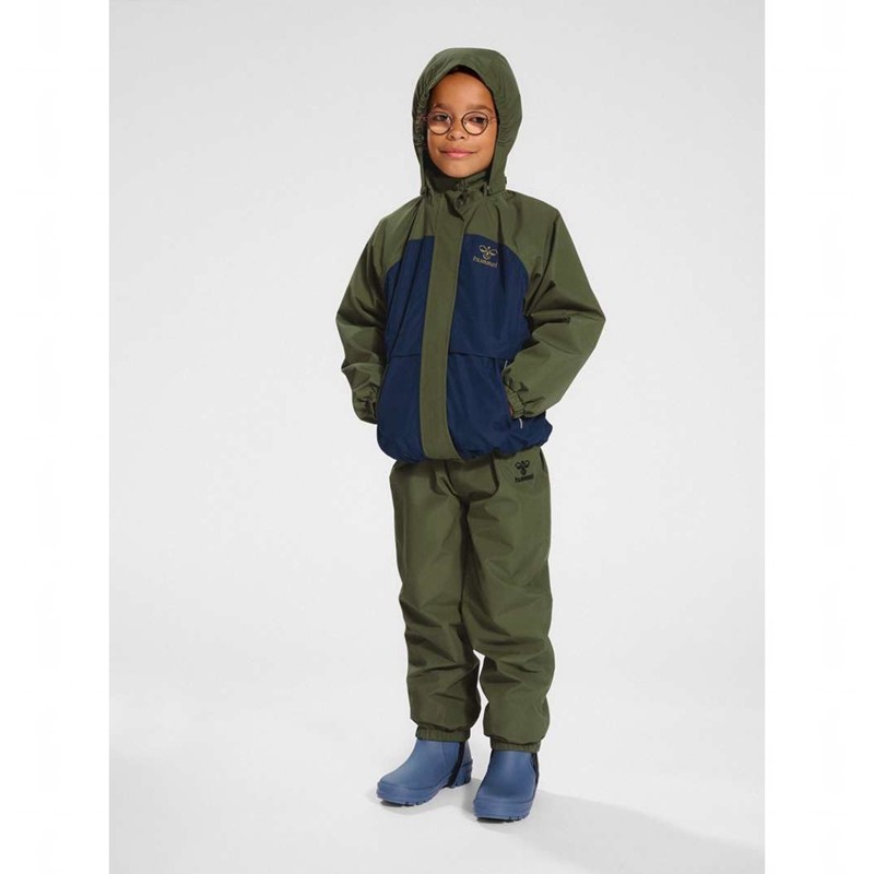 Hummel Monsun Tex Shell Jacken Kinder Olivgrün | 694850-025