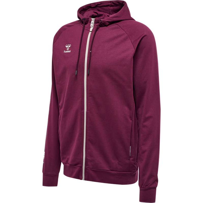 Hummel Move Grid Cotton Zip Hoodie Herren Bordeaux | 248496-104