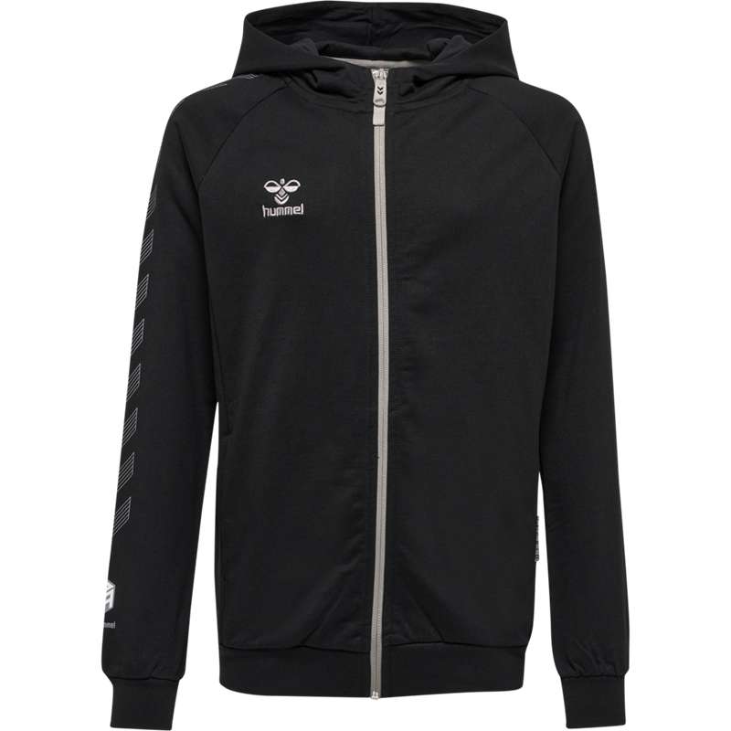 Hummel Move Grid Cotton Zip Hoodie Kinder Schwarz | 463327-389