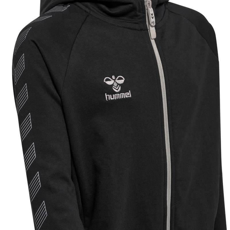 Hummel Move Grid Cotton Zip Hoodie Kinder Schwarz | 463327-389