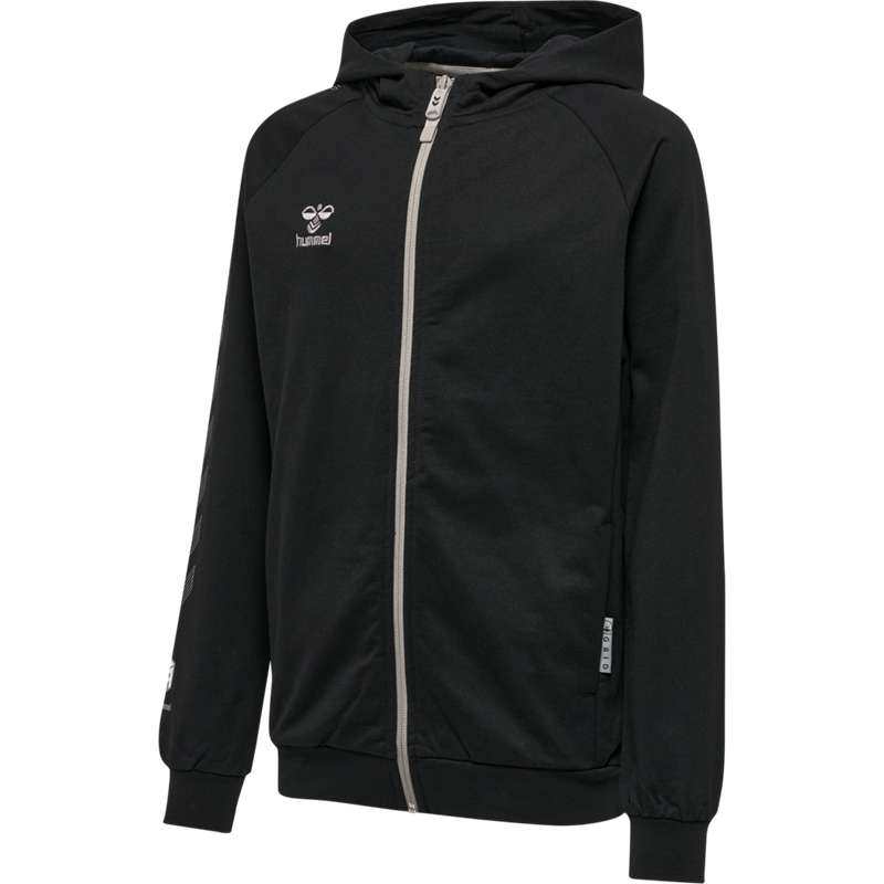 Hummel Move Grid Cotton Zip Hoodie Kinder Schwarz | 463327-389