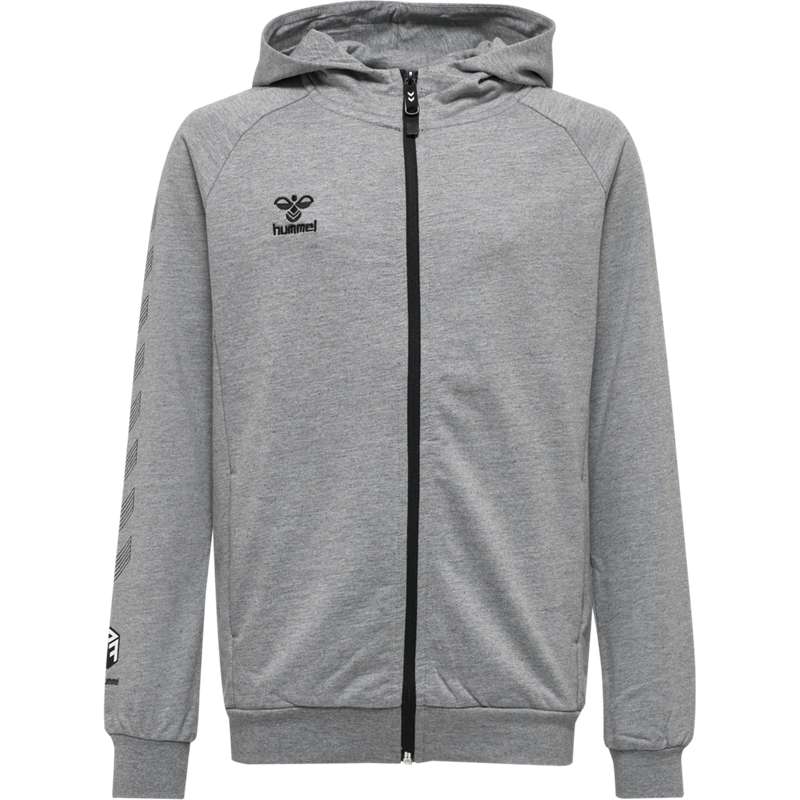 Hummel Move Grid Cotton Zip Hoodie Kinder Grau | 886841-849