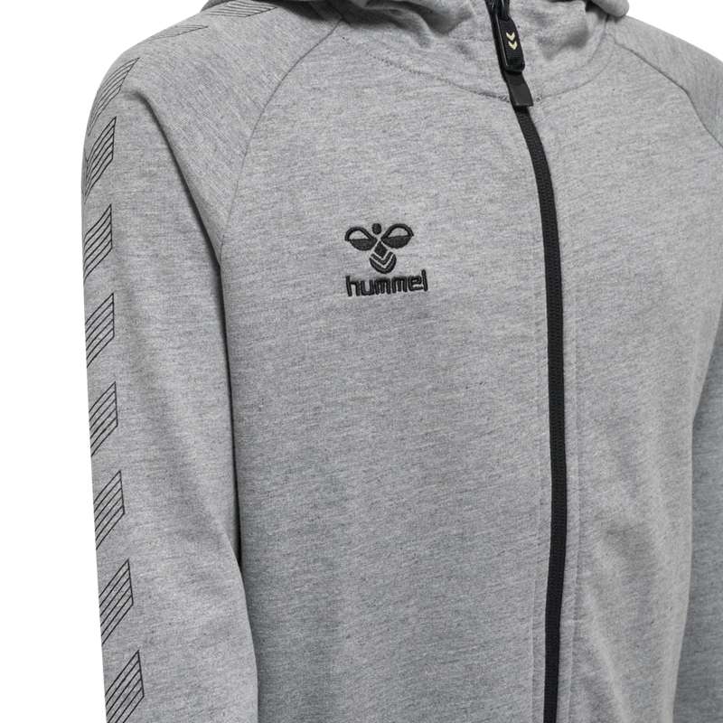 Hummel Move Grid Cotton Zip Hoodie Kinder Grau | 886841-849