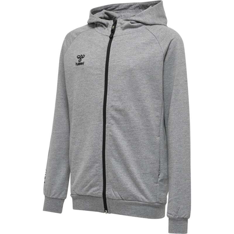 Hummel Move Grid Cotton Zip Hoodie Kinder Grau | 886841-849