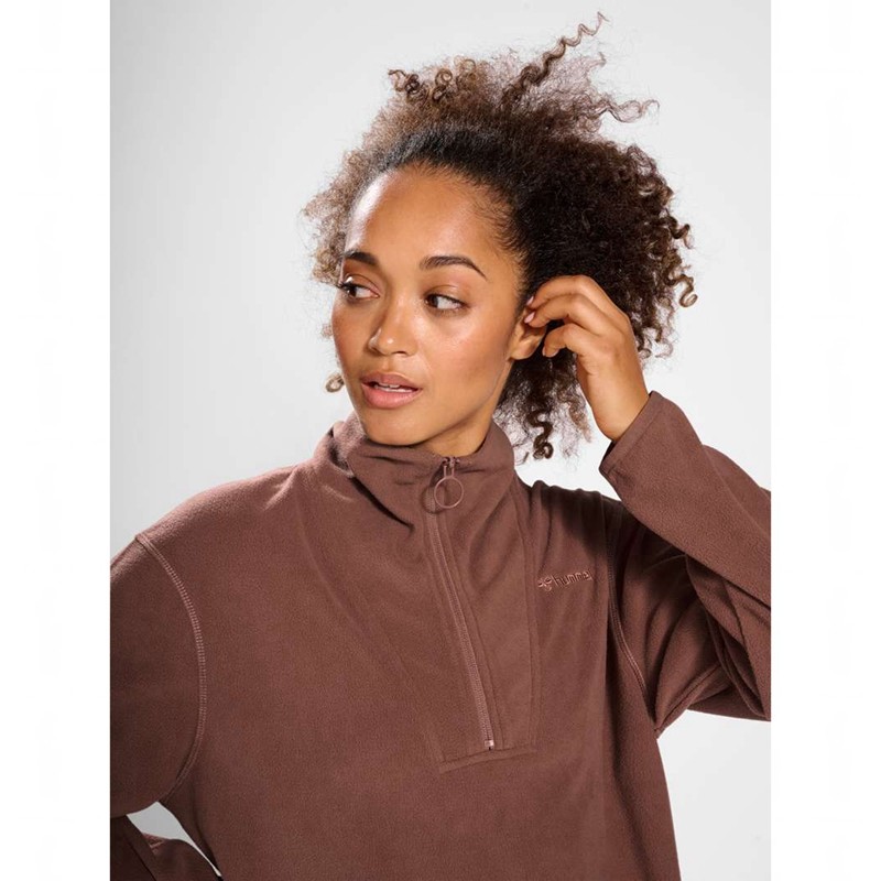 Hummel Mt Connect Loose Half Zip Sweatshirts Damen Braun | 881729-967