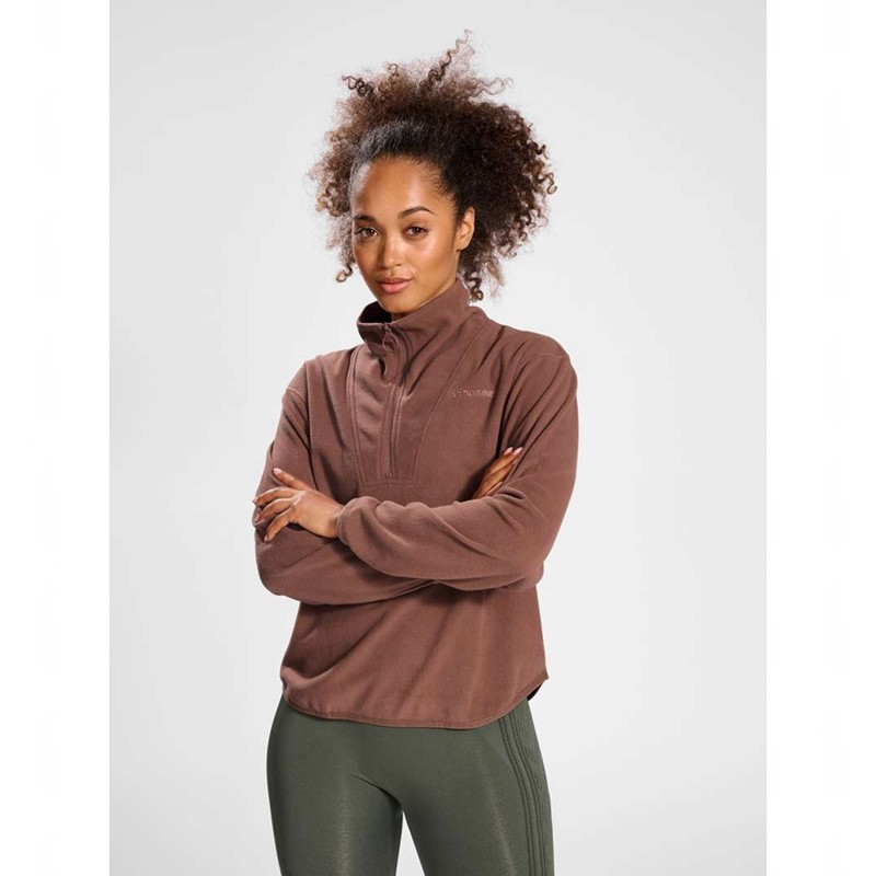 Hummel Mt Connect Loose Half Zip Sweatshirts Damen Braun | 881729-967