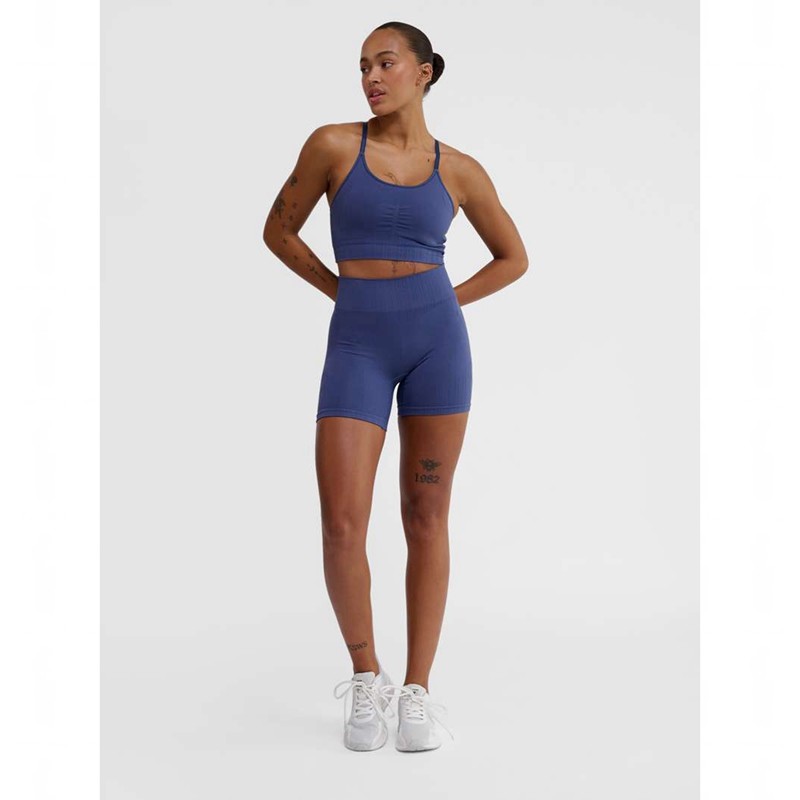Hummel Mt Define Seaml Scrunch Kurze Hose Damen Blau | 310146-189