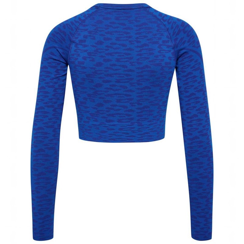 Hummel Mt Leo Seamless Crop L/S T-shirts Damen Blau | 063509-304