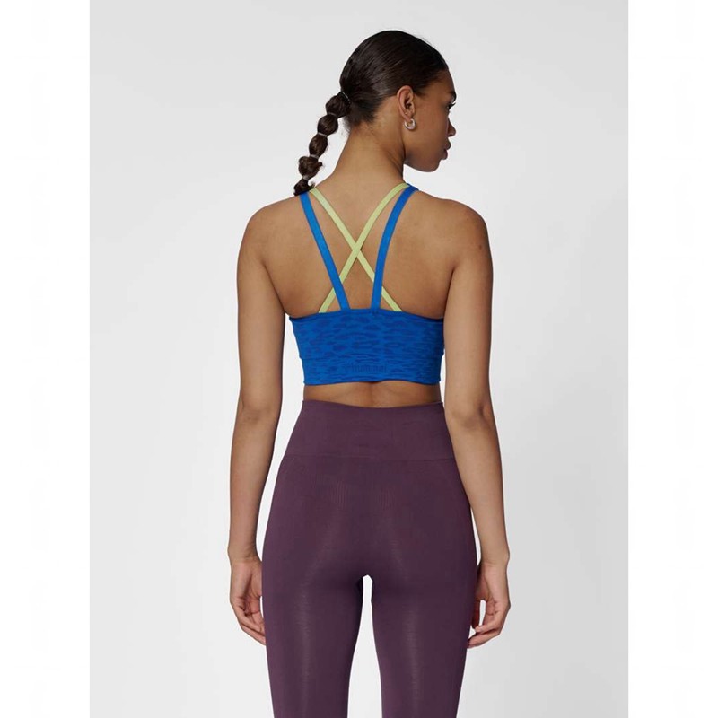 Hummel Mt Leo Seamless Sport BH Damen Blau | 390834-529