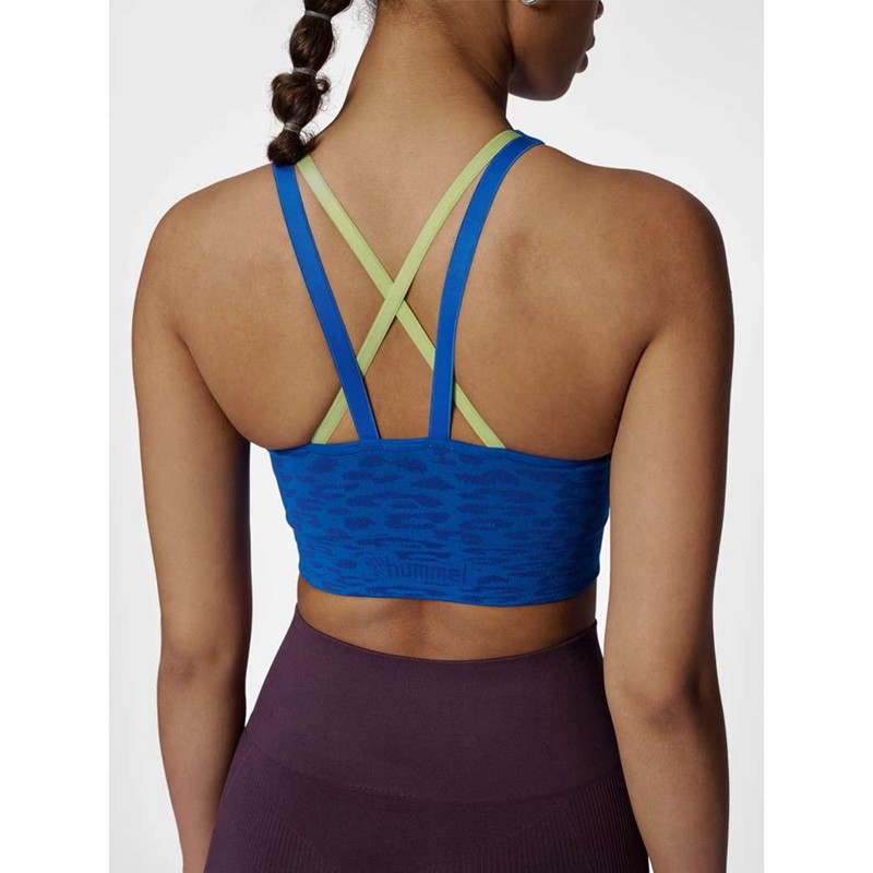 Hummel Mt Leo Seamless Sport BH Damen Blau | 390834-529