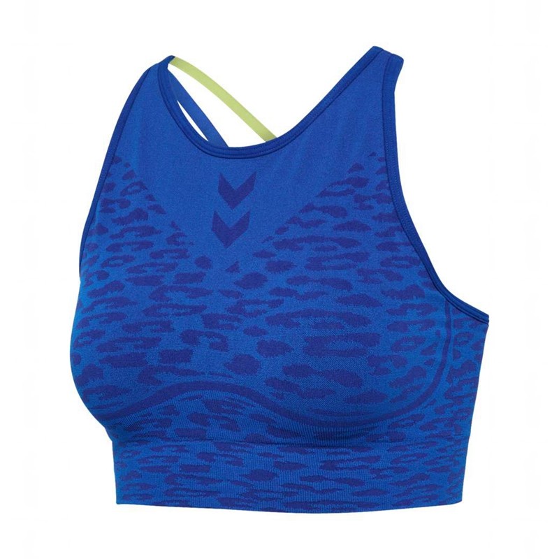 Hummel Mt Leo Seamless Sport BH Damen Blau | 390834-529