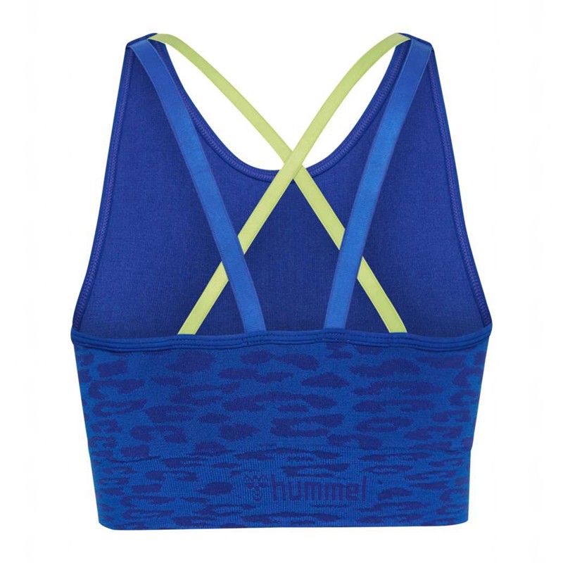Hummel Mt Leo Seamless Sport BH Damen Blau | 390834-529